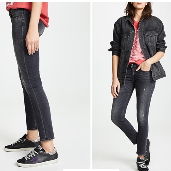 R13 low Skinny Jeans in Washed Black - Picture 1 of 12
